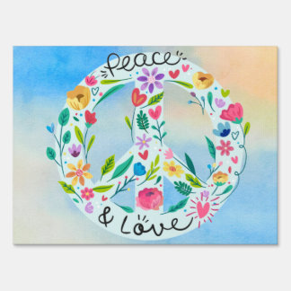 Peace & Love yard sign