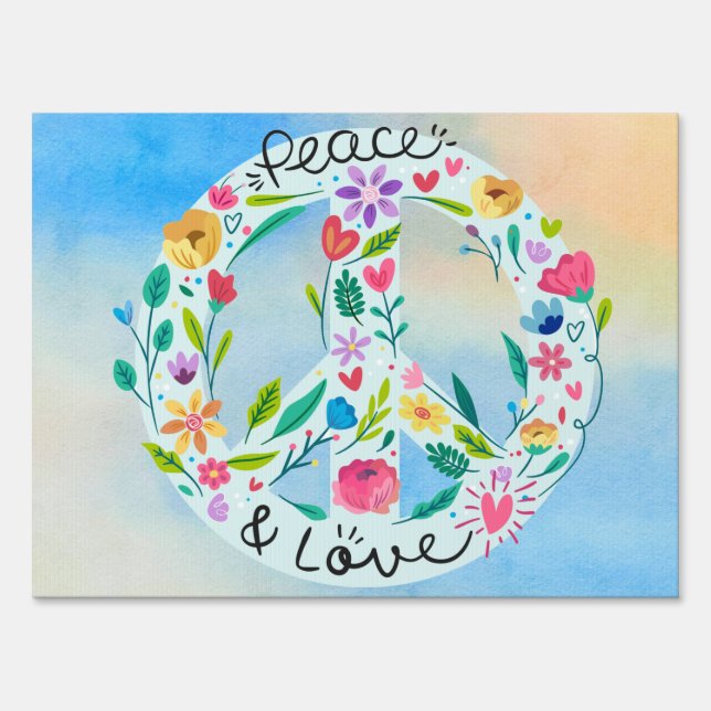 Peace & Love yard sign (Front)