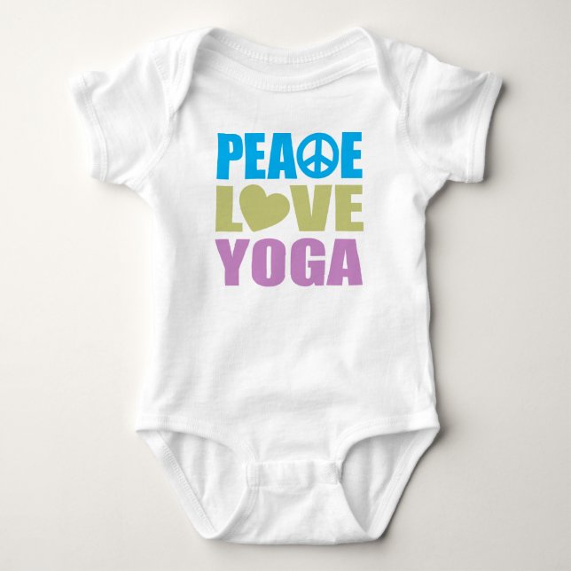Peace Love Yoga Baby Bodysuit (Front)
