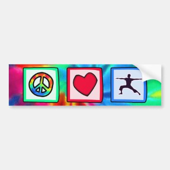 Peace  Love  Yoga Bumper Sticker by SportsWare at Zazzle