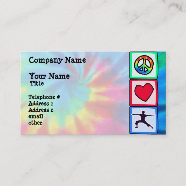 Peace, Love, Yoga Business Card (Front)