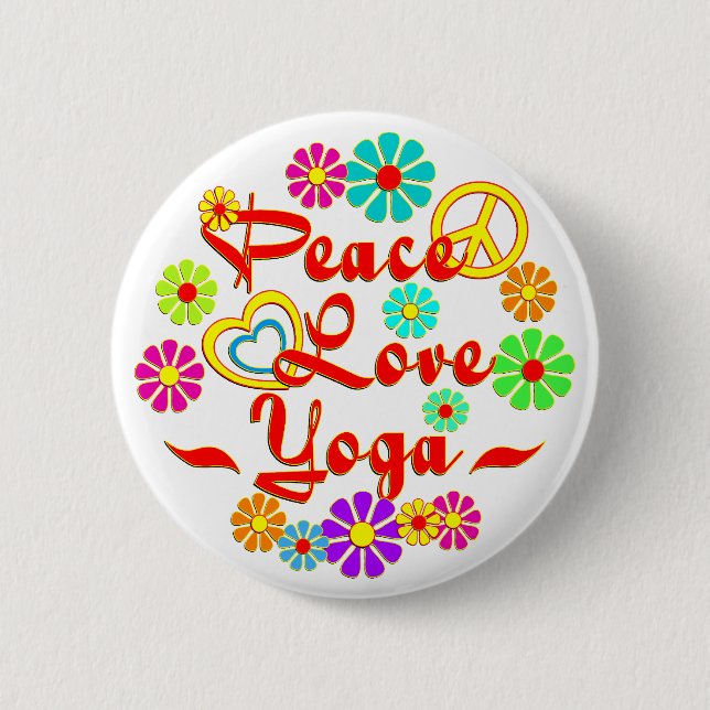 PEACE LOVE Yoga Button (Front)