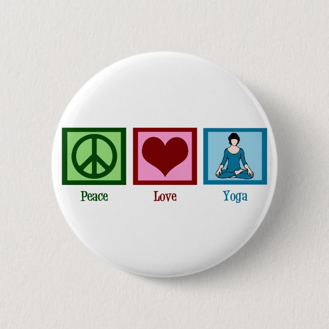 Peace Love Yoga Button (Front)