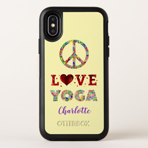 Peace Love Yoga Colorful Spiritual OtterBox Symmetry iPhone X Case