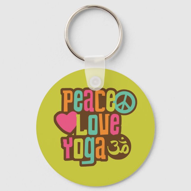 Peace Love Yoga Keychain (Front)