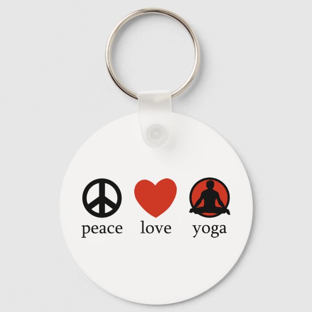 Peace Love Yoga Keychain (Front)