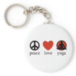 Peace Love Yoga Keychain