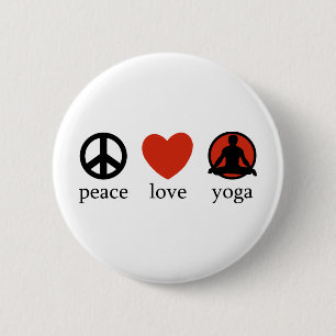 Peace Love Yoga Pinback Button