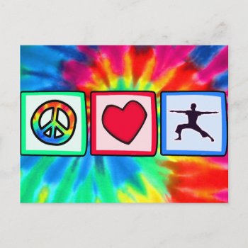Peace  Love  Yoga Postcard by SportsWare at Zazzle