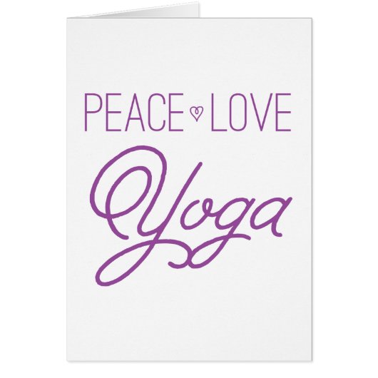 Peace, Love, Yoga (Purple) Cards (Front)