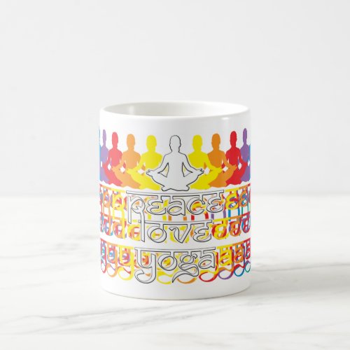 Peace Love Yoga Rainbow Intentions Coffee Mug