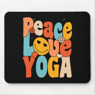 Peace Love Yoga Retro Yoga Moms Yoga Grandma Mouse Pad