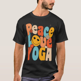 Peace Love Yoga Retro Yoga Moms Yoga Grandma T-Shirt