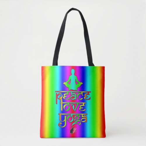 Peace Love Yoga Tote Bag