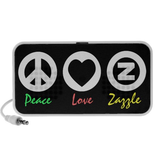 Peace Love Zazzle Portable Speaker (Front)