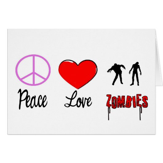peace love zombies cards (Front Horizontal)
