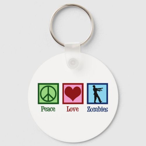 Peace Love Zombies Keychain