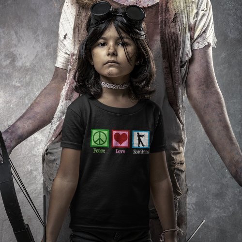 Peace Love Zombies Kids T_Shirt