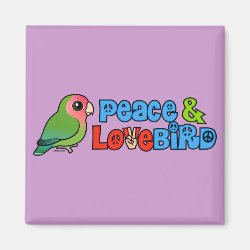 Peace & Lovebird Square Magnet