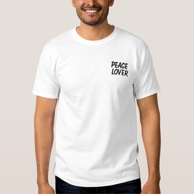 Peace Lover Embroidered T-Shirt (Front)