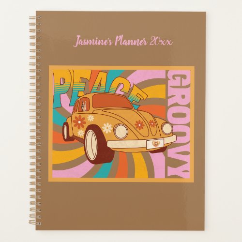 Peace Loving 60s Style Colorful   Planner