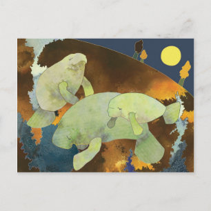 Peace-loving Manatees Postcard