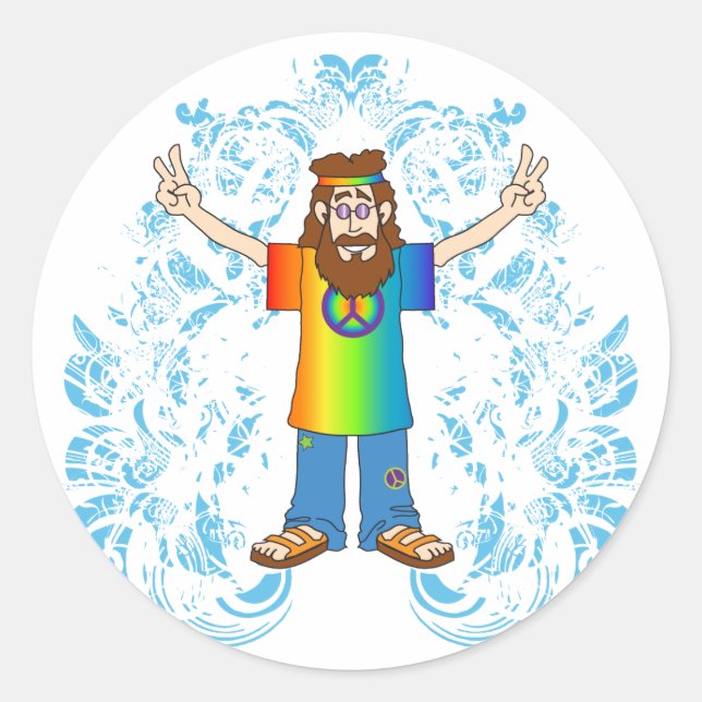 Peace Man Classic Round Sticker (Front)