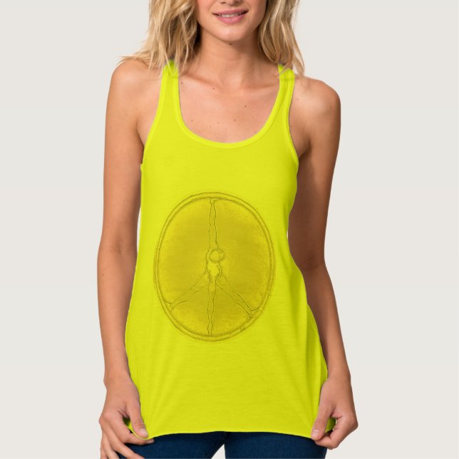 Peace Man T-shirt ivory coin circle Tank Top (Front)