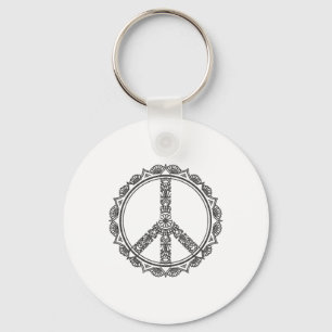 Peace Mandala Peace Sign Yoga Buddha Yogi Gift - C Keychain