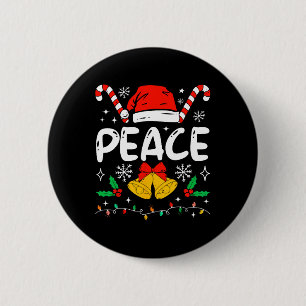 Peace Matching I Come In Peace Couples Santa Hat C Button