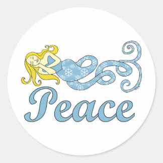 Peace Mermaid (Holiday Dreams) Classic Round Sticker