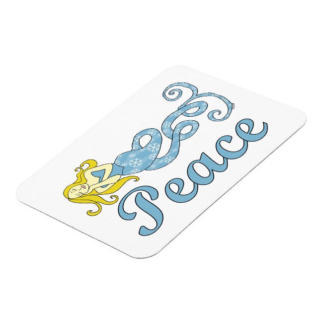 Peace Mermaid Holiday Dreams Magnet (Left Side)