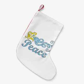 Peace Mermaid Holiday Dreams Small Christmas Stocking