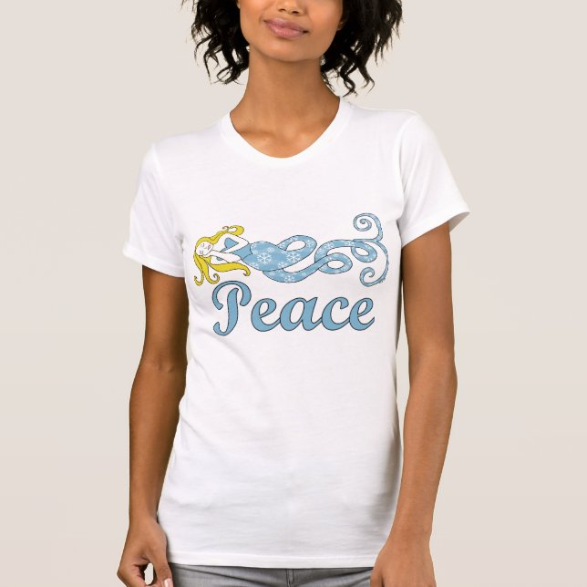 Peace Mermaid Holiday Dreams T-Shirt (Front)