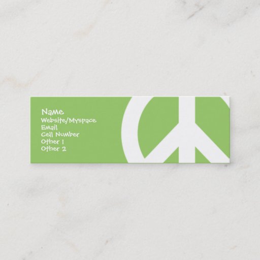 Customizable Peace Business Card Template