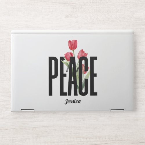 Peace Modern Chic Floral Inspiration HP Laptop Skin