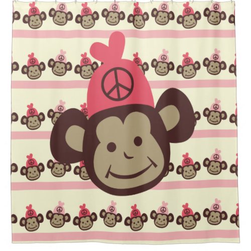 Peace Monkey Shower Curtain