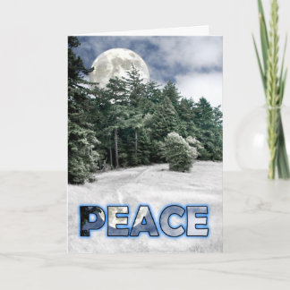 Peace Moon Trail to the Woods Holiday Card