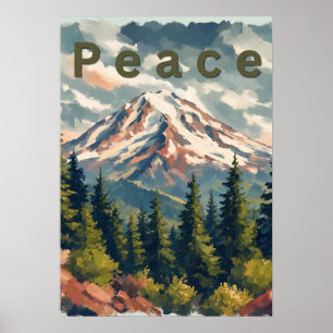 Peace Mountain Landscape Aesthetic Wall Art Poster