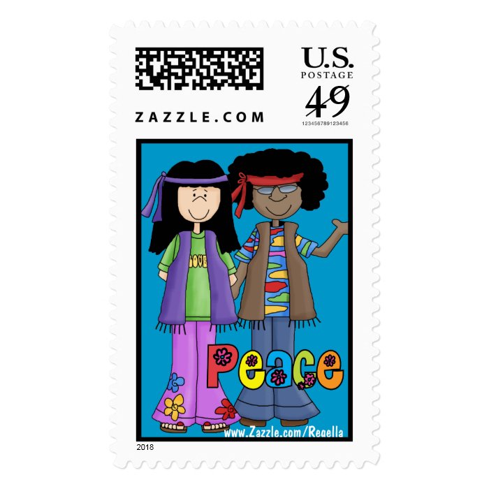 Peace 'n Love Hippie Stamp