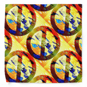 Peace No Bad Vibes Pattern Bandana