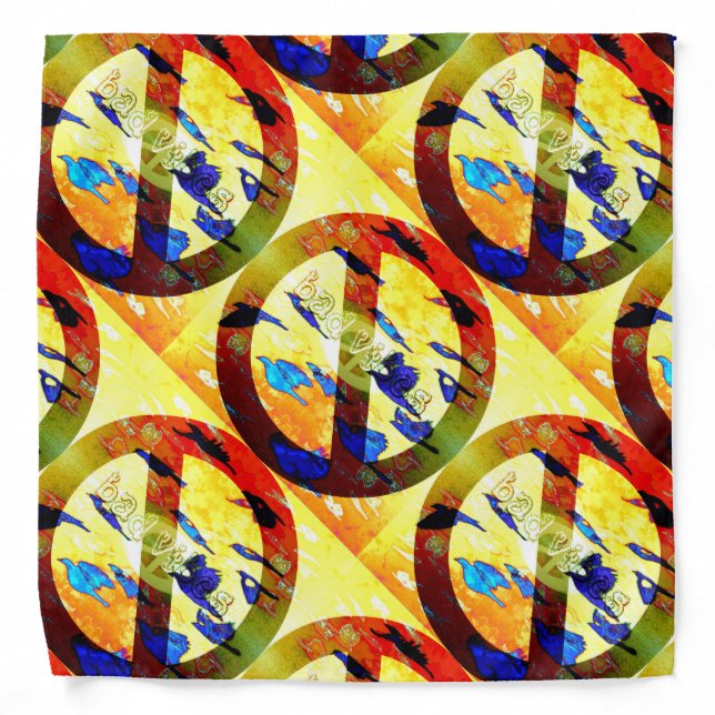 Peace No Bad Vibes Pattern Bandana (Front)