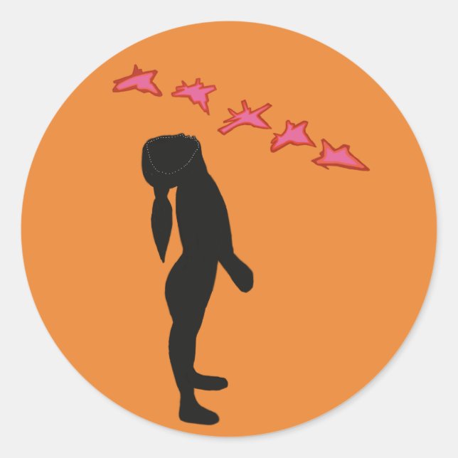 Peace, No more War Classic Round Sticker, Glossy Sticker (Front)