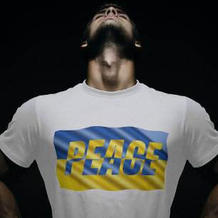 Peace no war anti war Ukraine Inspired blue yellow T-Shirt
