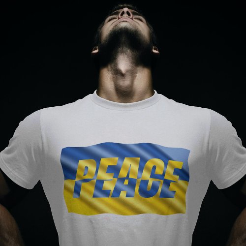 Peace no war anti war Ukraine Inspired blue yellow T_Shirt
