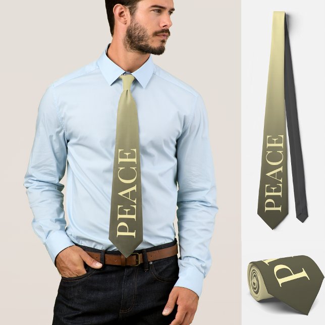 Peace, no war, subtle elegant brown neck tie (Creator Uploaded)