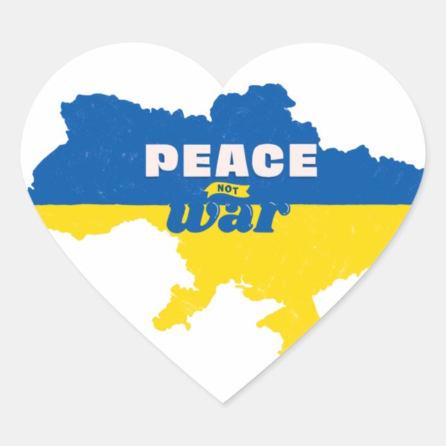 Peace Not War map Heart Sticker (Front)