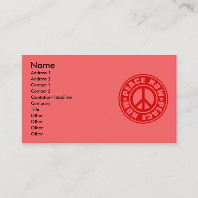 PEACE_NOW BUSINESS CARD (Front)