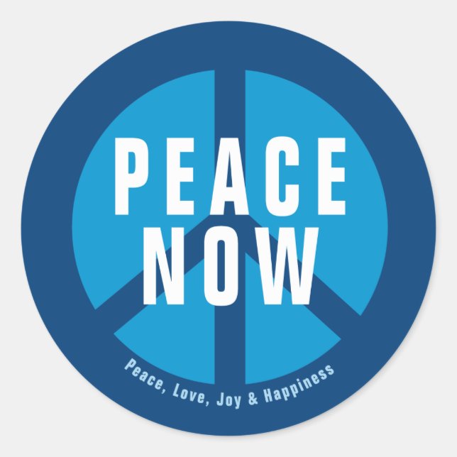 Peace Now Classic Round Sticker (Front)