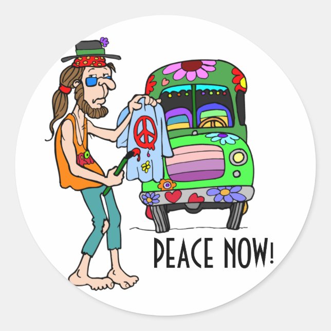 PEACE NOW!  Round Sticker (Front)